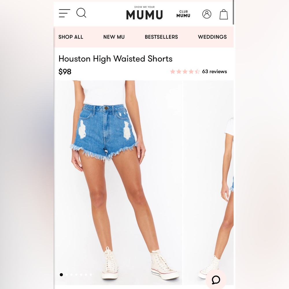 Show Me Your MuMu Houston High-Waisted Shorts Size 27